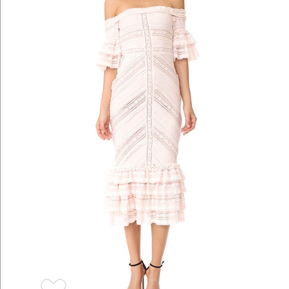 Cinq a Sept Naya Off-The-Shoulder Lace Dress